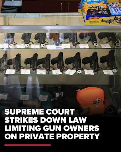 The Supreme Court struck down Hawaii's law requiring concealed carry permit holders to get property owner permission before carrying on private property open to the public: http://www.kvue.com/article/news/nation-world/ supreme-court-second-amendment ...