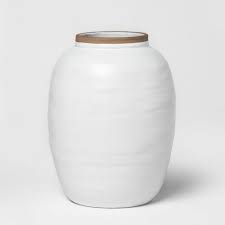 With its serene design and graceful proportions, our lidded ginger jar brings ming style into the modern era. 13 2 X 10 5 Reactive Glaze Ceramic Ginger Jar Vase White Threshold Target