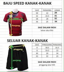 Sport Jersey Sizing Chart