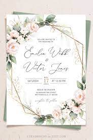 Blush Floral Wedding Invitation Template Blush Wedding Invite Etsy In 2021 Electronic Wedding Invitations Digital Wedding Invitations Blush Wedding Invitations