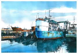 Baradero 36 X 52 Cm Watercolor Edbon Sevilleno 20 6 Peinture Aquarelle