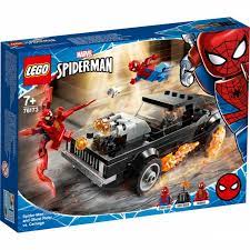 From looking at carnage's gameplay it appears that carnage is slightly faster than his fellow symbiote venom who's abilities are very similar. Lego Marvel Super Heroes 76173 Spider Man Und Ghost Rider Vs Carnage Online Kaufen Rofu De