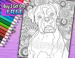 These free printable dog breed coloring pages are perfect for dog lovers of all ages! Boxer Adult Coloring Book Page Printable Instant Download Etsy