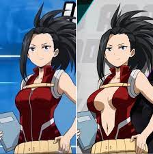 Momo from MHA was censored in the Philippines. Many fans actually thought  she looks better with the censored outfit : r/mendrawingwomen