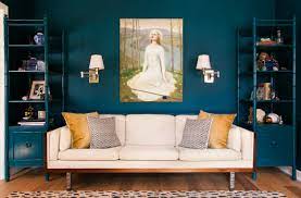 Add in white crown molding and wall trim for an elegant look. Beautiful Blue Living Room Ideas