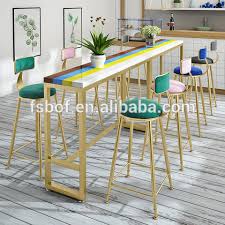Bar stool chairs leather thresen table baroque rococo antique style. Restaurant Furniture Gold Marbel Wood Bar Table Chairs Gold Bar Stool Morden High Chair Cafe Shop Wholesale Restaurant Furniture Products On Tradees Com