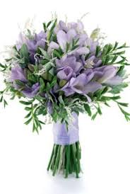 Purple Freesias And Eucalyptus Purple Wedding Flowers Purple Bouquets Purple Wedding Bouquets