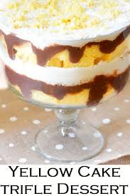 Easy Yellow Cake Chocolate Pudding Trifle Recipe Easy Trifle Dessert Recipes Fruity Desserts Trifle Dessert Recipes