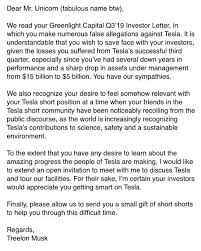 Goods were assured to be delivered within two (2) weeks of placing the order. Elon Musk Attacks Billionaire David Einhorn As Mr Unicorn