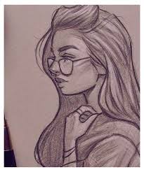 Girl With Glasses Drawing Sketches Girlwithglassesdrawingsketches Cute Drawings Art Drawings Sketches