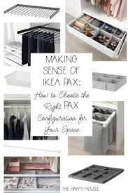 But first i'll quickly share how you start the design of an ikea closet. Making Sense Of Ikea Pax How To Choose The Right Pax Configuration For Your Space The Happy Housie