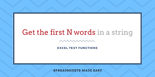 Here are 2 examples from teachers that got me i'll show you how in this article. Excel Vba How To Get First N Words From A String Spreadsheets Made Easy