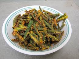 Fried Okra With Chickpea Flour Besan Bhindi Fry Recipes Bhindi Fry Food