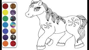 Gambar berikut adalah gambar mewarnai hewan, yaitu kuda poni. Cara Belajar Menggambar Dan Mewarnai Kuda Poni Drawing And Coloring Pa Belajar Menggambar Kuda Poni Gambar