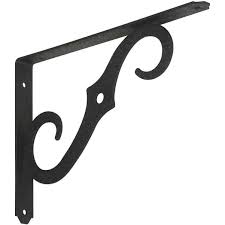 Standard black metal fence swivel bracket decorative metal fence. National 152 10 In D X 7 In H Black Steel Ornamental Shelf Bracket Plant Hanger Hills Flat Lumber