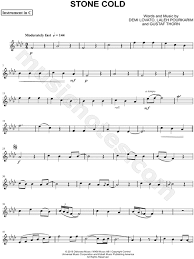 Demi Lovato Stone Cold C Instrument Sheet Music Flute Violin Oboe Or Recorder Download Print Partituras Partitura Piano Demi Lovato