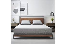 At your doorstep faster than ever. Zinus Ironline Metal And Wood Platform Bed Frame Base Mattress Platform With Headboard Bed Head In Single Double Queen King Kogan Com
