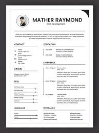 Professional Cv And Resume Template Raymond By Uicreativenet On Envato Elements Resume Template Resume Resume Template Professional