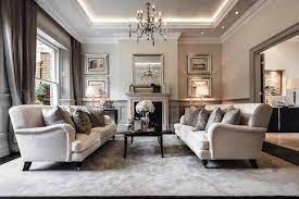 Centre modern furniture around a cubic rug. Living Room Modern English Interior Design Modern Furniture Images