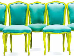 Teal And Chartreuse Dining Chairs Vintage Chairs Chair Makeover Furniture