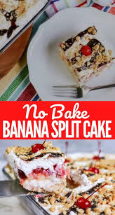No Bake Banana Split Cake Recipe Video Banana Split Cake Recipe Baked Banana Banana Split Cake