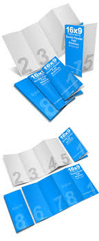 Double Parallel Fold Brochure Mockup 16x9 Cover Actions Premium Mockup Psd Template In 2020 Brochure Brochures Mockups Brochure Design