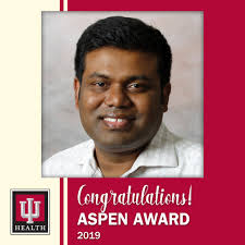 Nivas Balasubramaniyam, MD, otherwise known as Dr. Bala, an interventional  cardiologist at IU Health Arnett Hospital, has received the Aspen Award.  The Aspen Award is granted to team members that have performed