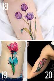 Simple Tulip Tattoo Designs With Beauty Meaning Tattooglee Tulip Tattoo Purple Tattoos Yellow Flower Tattoos