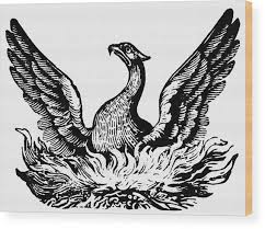 Phoenix Rising From Ashes Wood Print By Granger