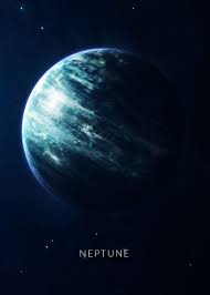 Neptune's atmosphere is made up mostly of hydrogen and helium with just a little bit of methane. Neptune Galaxy Poster By Maystudio Displate