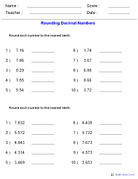 These task cards are printer frie Decimals Worksheets Dynamically Created Decimal Worksheets