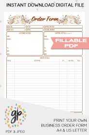 order form printable for handmade business client order form etsy ireland