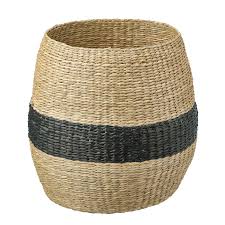 Tjillevips Korb Seegras Schwarz Jonc De Mer Patere De Porte Corbeille