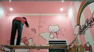 Rancangan gambar hello kitty yg bagus dan mudah untuk lukisan di dinding : Contoh Gambar Hello Kitty Di Dinding Ideku Unik