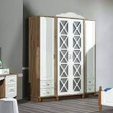 detaylari goster odacix country gold 4 kapili dolap ceviz beyaz ev icin ev dekoru dolaplar