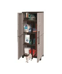 Tood Armoire De Rangement Haute En Resine 3 Tablettes Avec Porte Balai Leroy Merlin