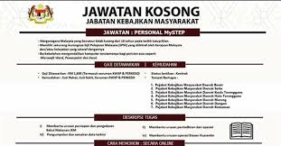 Jawatan kosong terkini di amanah raya berhad ogos 2018. Jawatan Kosong Di Jabatan Kebajikan Masyarakat Negeri Terengganu Jobcari Com Jawatan Kosong Terkini