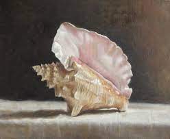 Allow the shells to dry for at least one full day and then rub oil on the shell. Conch Shell Oil On Canvas 2016 Still Life Painting Still Life Art Still Life Oil Painting