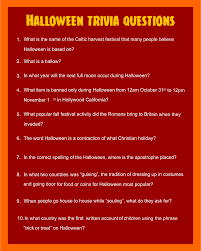 Halloween origin & facts trivia quiz mark with 4. 10 Best Printable Halloween Trivia For Adults Printablee Com