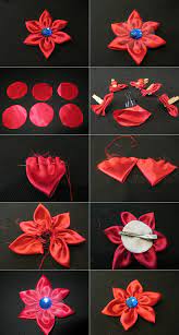 Diy Tutorial Hair Accessories How To Make A Fabric Flower Hair Clip Bead Cord Fabric Flowers Flower Crafts Fabric Flowers Diy