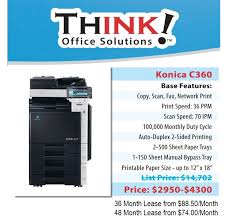 A step by step tutorial for setting up your konica minolta bizhub on your local network, obtaining print drivers, enabling scan to email and scan to file. Denver Konica Minolta Bizhub C360 Copier Sales Leasing Service Supplies