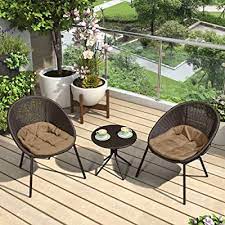 Find sets that fit your home's style and seating needs to make choosing patio furniture easy. Buy Purple Leaf 3 Pieces Patio Furniture Set Outdoor Bistro Table Set With Weather Resistant Steel Frame And Round Table Cushions Included Coffee Online In Indonesia B08cgtzzlg