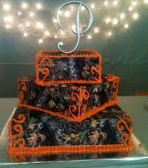 Camo And Blaze Orange Wedding Cake Camo Cakes Orange Wedding Cake Camo Wedding Cakes