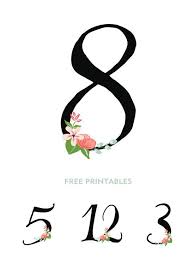Free Printable Floral Table Numbers From Ruffled Free Wedding Printables Printable Table Numbers Wedding Printables