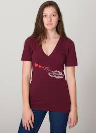 Tank Shooting Hearts Womens Deep V Neck American Apparel Truffle T Shirt Xxs L Worldwide Shipping