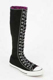 Black And Pink Knee High Converse Converse Chuck Taylor All Star Women S Knee High Sneaker She D Have Loved These Converse Boots Girls Boots Cosplay Shoes