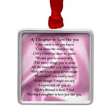 Birthday Gift For Daughter In Law Turning 30 Daughter In Law Poem Pink Silk Metal Ornament Zazzle Com In 2020 Daughter In Law Gifts Daughter Daughter In Law