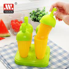The ice cream doesn't seem to freeze as solid as i like it but i found if i put it in a plastic container and put it in the freezer for about 3 hours and stir it every hour, the ice cream is perfect. China Plastic Home Make Ice Cream Maker Ice Lolly Maker 4pcs China Kitchenware And Kitchen Appliances Price