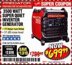 Predator 3500 inverter generator coupon 2021. Harbor Freight Tools Coupon Database Free Coupons 25 Percent Off Coupons Toolbox Coupons Predator 3500 Watt Super Quiet Inverter Generator