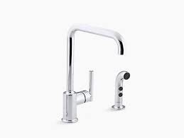 Coordinates with other purist kitchen faucets. K 7508 Purist Single Handle Kitchen Sink Faucet With Sidespray Kohler Canada